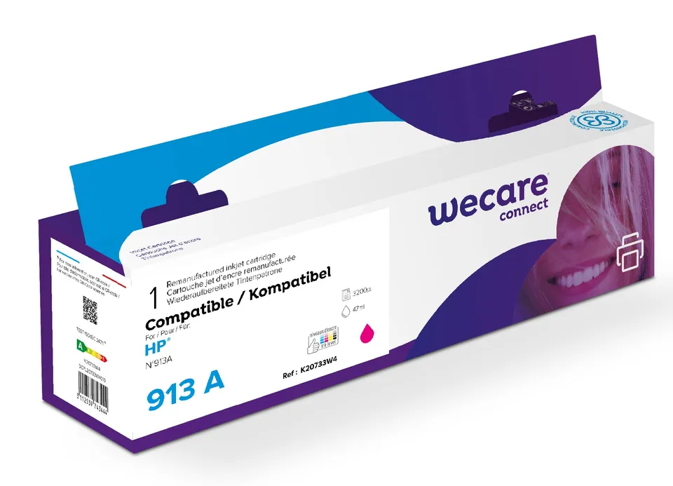 WECARE ARMOR ink kompatibilní s HP F6T77AE, modrá/cyan