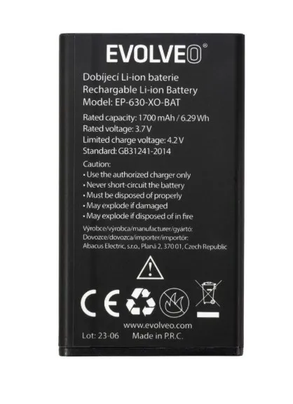 EVOLVEO orig. baterie 1700 mAh pro EasyPhone XO (EP-630)