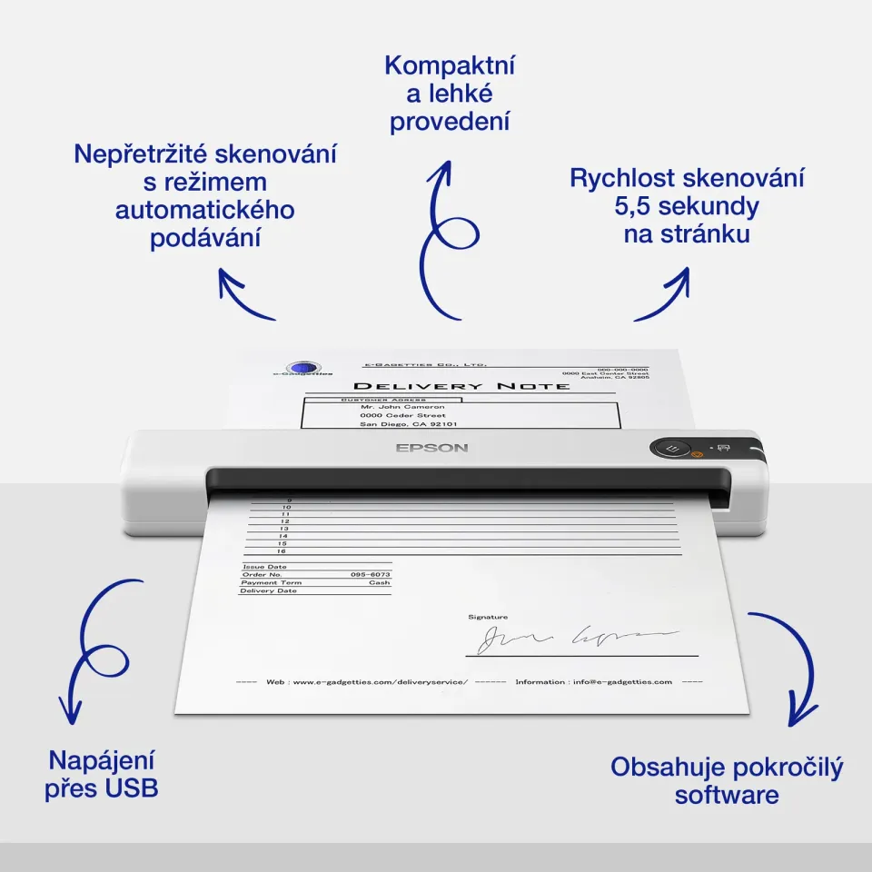 EPSON skener WorkForce DS-70 - A4/600x600dpi/USB