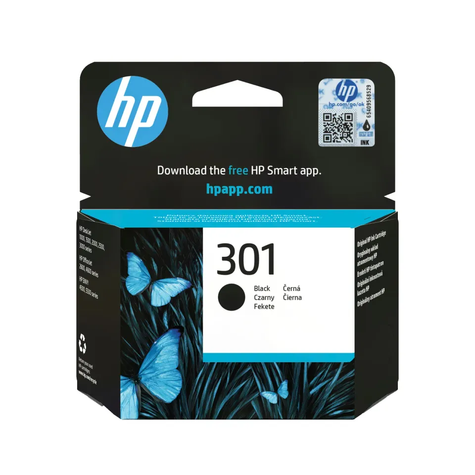 HP CH561EE originální náplň černá č.301 black (170stran, pro Deskjet 1050, 1510, 2050, 2514, OJ2620)