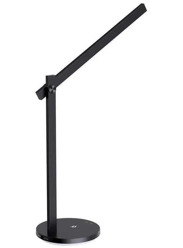 IMMAX LED stolní lampička BEAM/ Qi nabíjení/ 18W/ DC 12V/2A/ noční podsvícení/ stmívatelná/ sklápěcí rameno/ černá