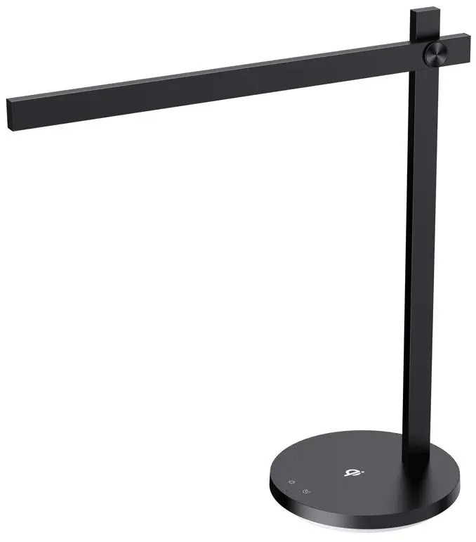 IMMAX LED stolní lampička BEAM/ Qi nabíjení/ 18W/ DC 12V/2A/ noční podsvícení/ stmívatelná/ sklápěcí rameno/ černá