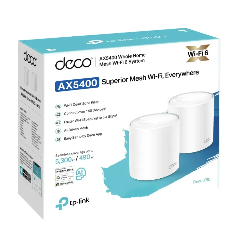 TP-LINK Deco X60 2pack AX5400 Wi-Fi mesh systém pro celou domácnost WiFi 6