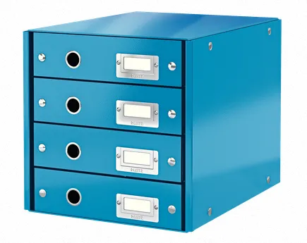 LEITZ Zásuvkový box Click&Store, 4 zásuvky, modrá