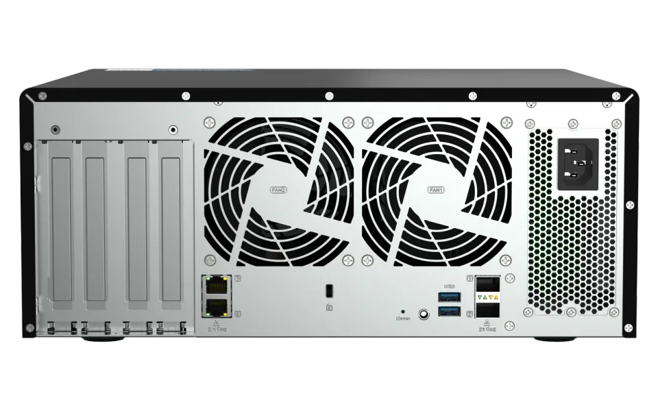 QNAP QAI-h1290FX-7302P-128G (AMD EPYC, 128GB ECC RAM, 12x 2,5" U.2, 2x M.2 NVMe, 2x 2,5Gb, 2x 25Gb)