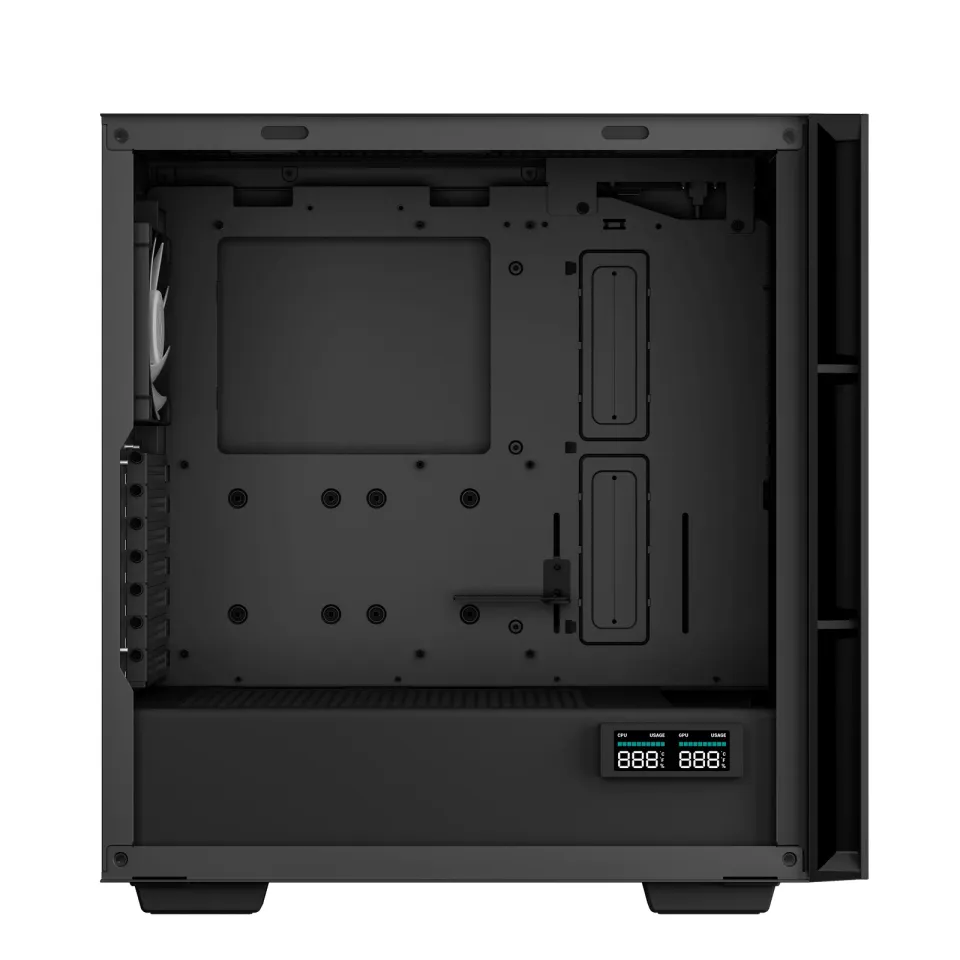 DEEPCOOL skříň CH560 Digital / MidT/ 3x140 a 120mm ARGB fan / USB 3.0 / USB-C/ tvrzené sklo / digitální displej / černá