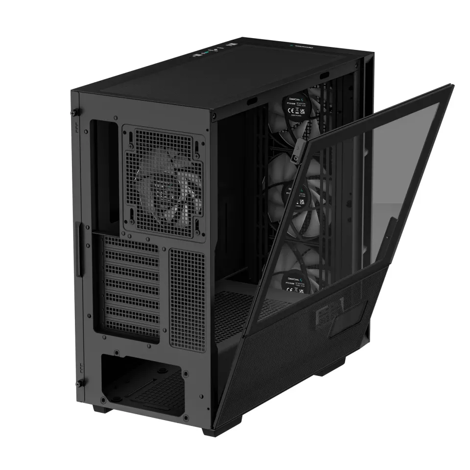 DEEPCOOL skříň CH560 Digital / MidT/ 3x140 a 120mm ARGB fan / USB 3.0 / USB-C/ tvrzené sklo / digitální displej / černá