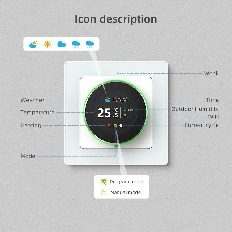 IMMAX NEO LITE SMART termostat pro elektrické podlahové topení 16A, Wi-Fi, TUYA