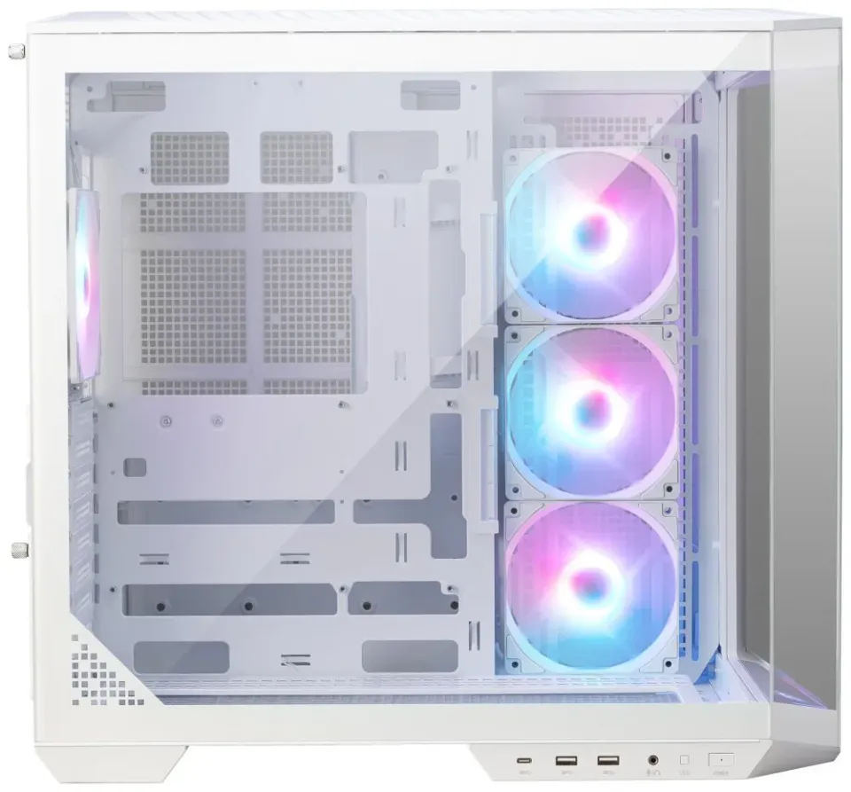MSI skříň MAG PANO 100R PZ White/ bez zdroje/ levé a přední sklo/ 4x 120 mm A-RGB fan/ 1x USB-C/ 1x USB3.2/ b...