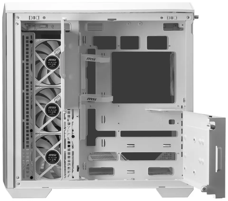 MSI skříň MAG PANO 100R PZ White/ bez zdroje/ levé a přední sklo/ 4x 120 mm A-RGB fan/ 1x USB-C/ 1x USB3.2/ b...