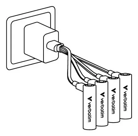 VERBATIM Nabíjecí baterie AAA USB-C 4-Pack 500 mAh