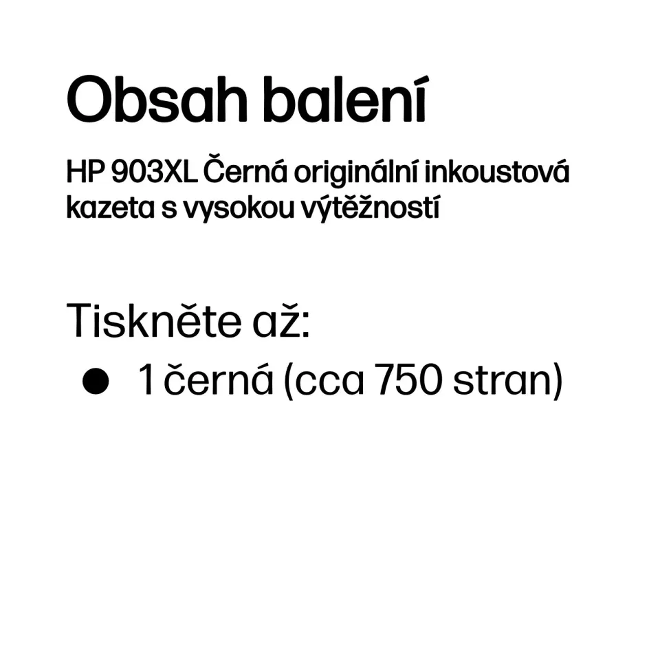 HP T6M15AE náplň č.903XL černá velká cca 750 stran (pro HP OfficeJet Pro 6950, 6960, 6970