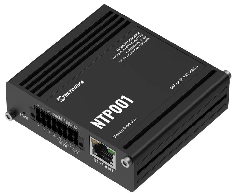 Teltonika NTP001 průmyslový NTP server, synchronizace času, RS232/RS485,
