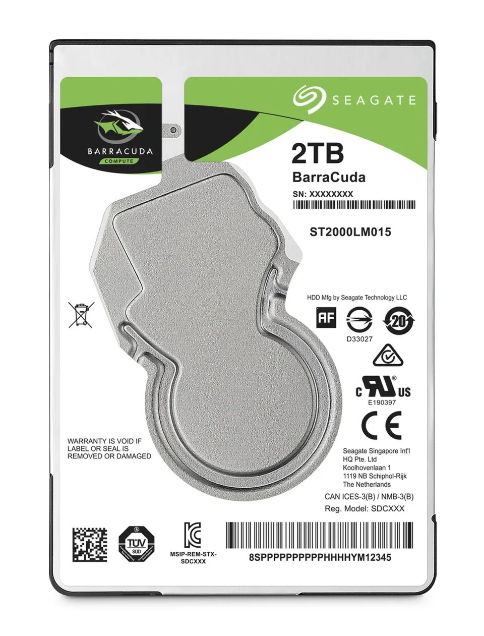 SEAGATE ST2000LM015 hdd BarraCuda 2TB SMR 2.5" 7mm 5400rpm 128MB cache, 140MB/s SATA3-6Gbps