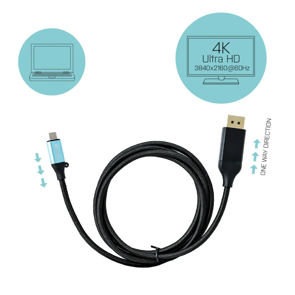 i-tec propojovací kabel USB-C na DisplayPort 4K / 60 Hz 2m