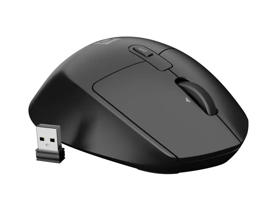 Myš bezdrátová Natec KITE/Kancelářská/Blue Sense/Pro praváky/4 000 DPI/USB+BT/Černá