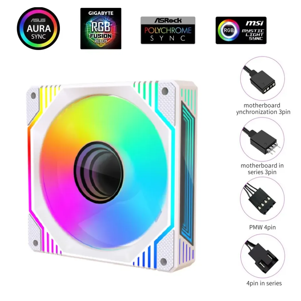1stCOOL ventilátor AURA EVO Mirror ARGB 120mm bílý (do CASE, white)