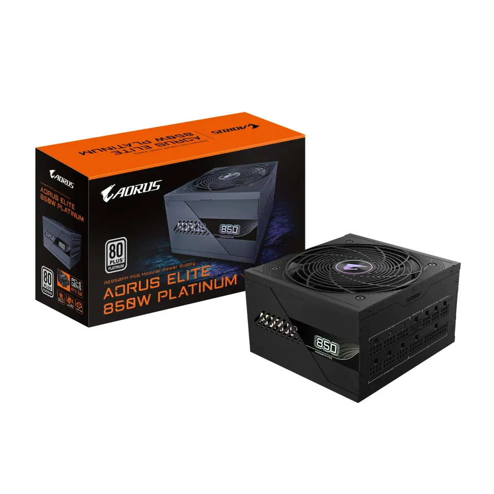 GIGABYTE zdroj AE850PM PG5, 850W, 80+ Platinum, 120mm fan, černá