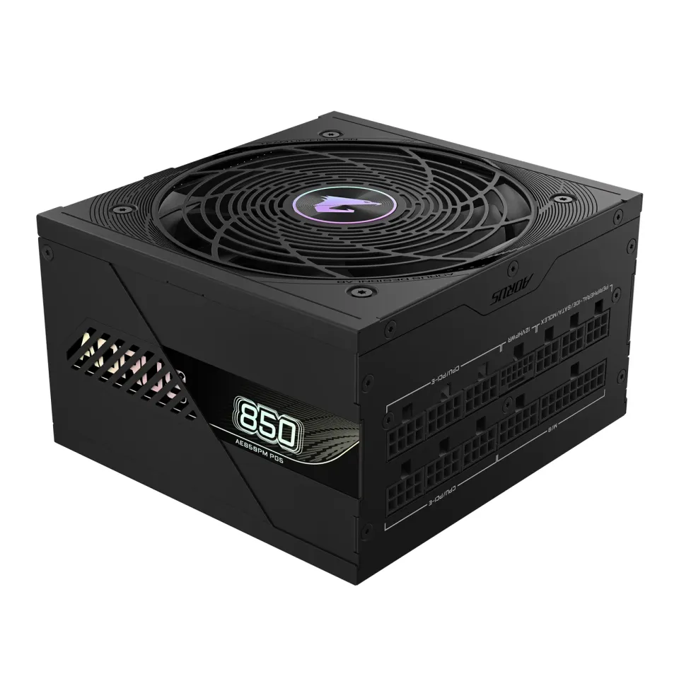 GIGABYTE zdroj AE850PM PG5, 850W, 80+ Platinum, 120mm fan, černá
