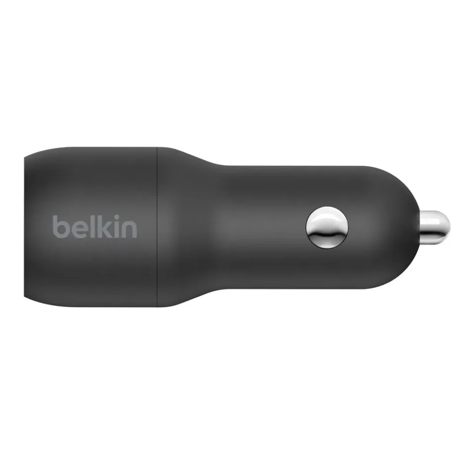 Belkin BOOST CHARGE 24W Duální USB-A nabíječka do auta + 1m USB-C kabel, černá