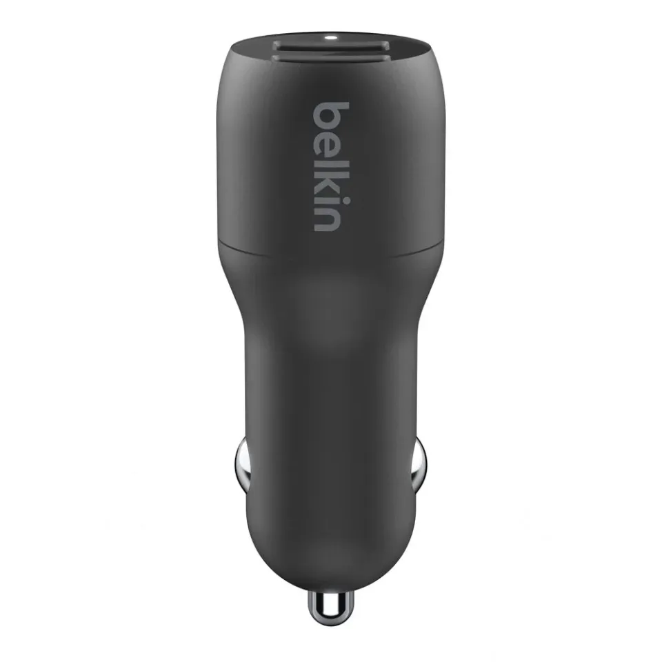Belkin BOOST CHARGE 24W Duální USB-A nabíječka do auta + 1m USB-C kabel, černá