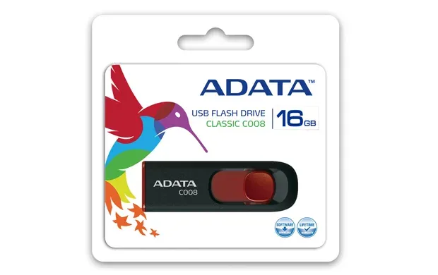 ADATA Flash Disk 16GB C008, USB 2.0 Classic, černá
