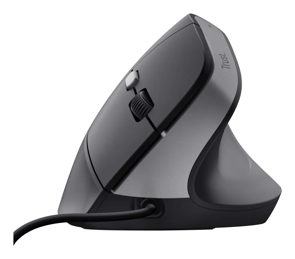 Trust Bayo II/Vertikální/Optická/Pro praváky/2 400 DPI/Drátová USB/Černá