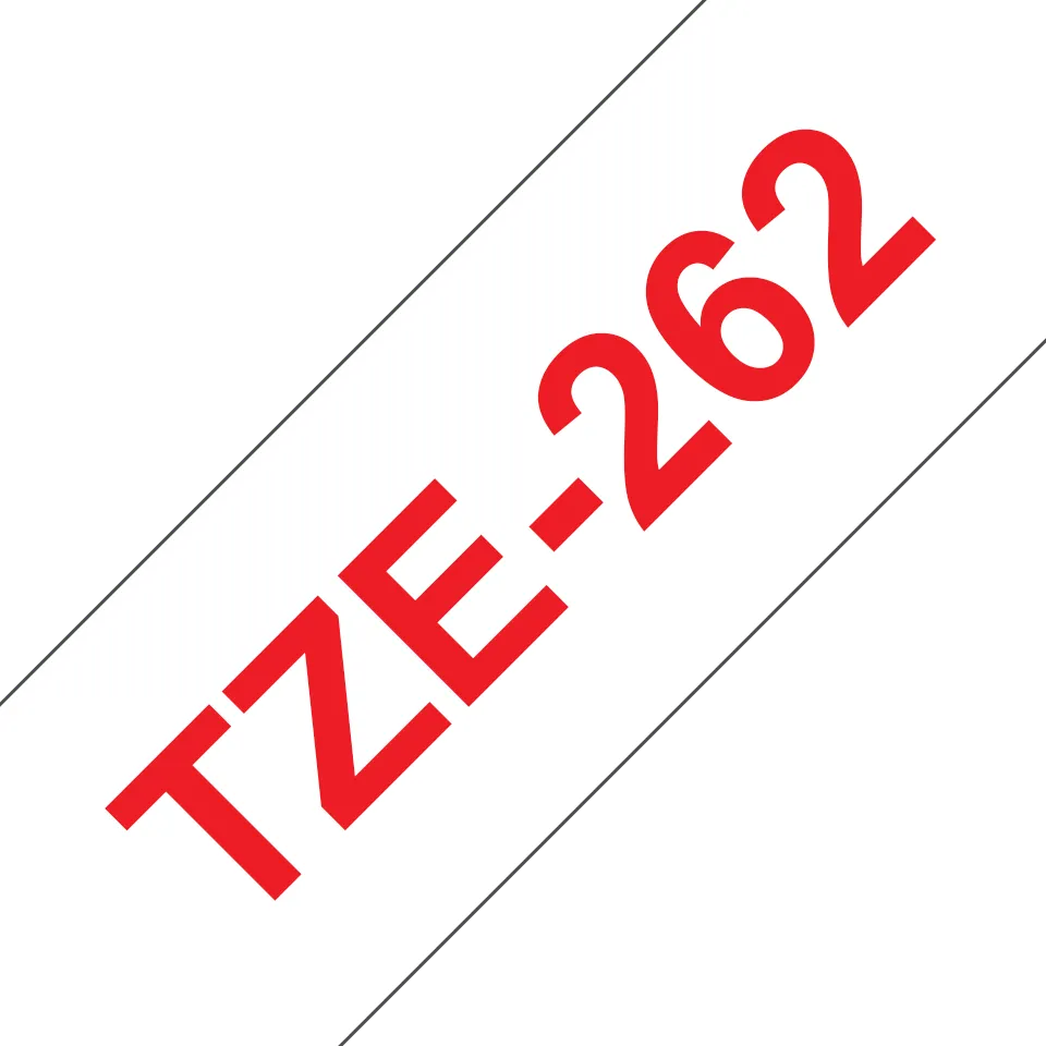 Brother - TZe-262, bílá / červená - (36mm, lamin.)
