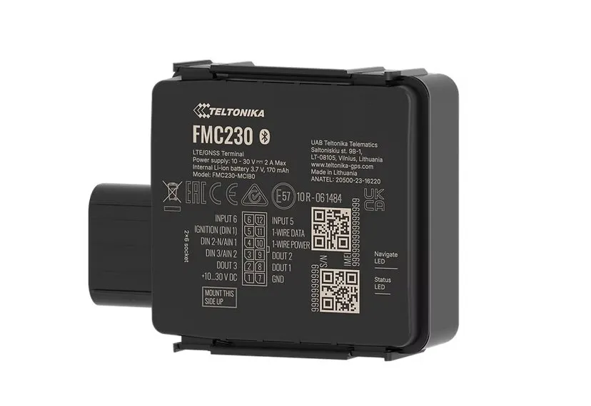 TELTONIKA TELEMATICS FMC230 – voděodolný lokátor 4G LTE Cat 1 s flexibilními vst