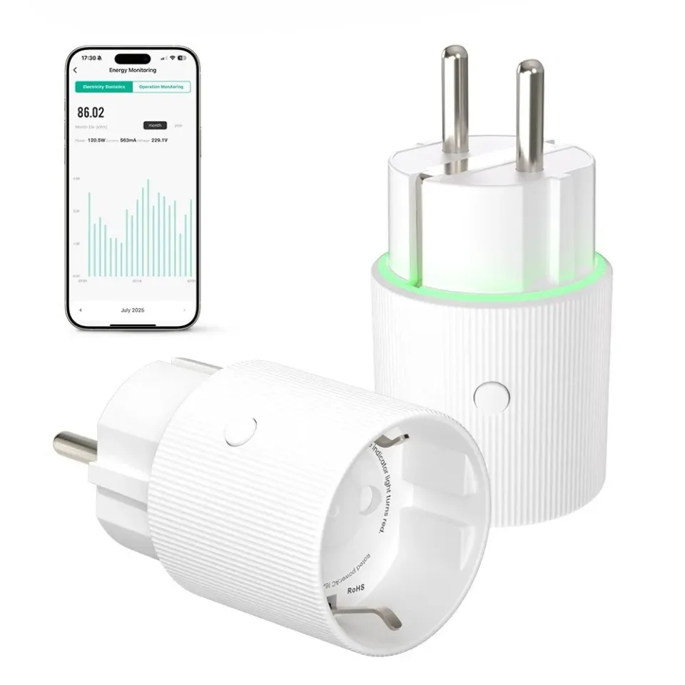 IMMAX NEO SMART chytrá vnitřní zásuvka THIN bez kolíku (typ F)/ IP20/ LED podsvícení/ RGB/ Wi-Fi/ LIDL/ TUYA