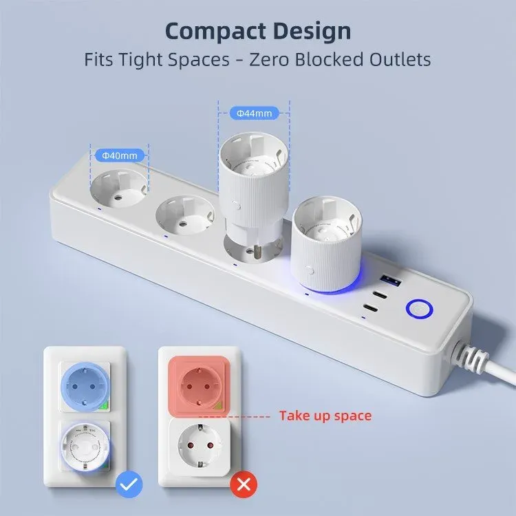 IMMAX NEO SMART chytrá vnitřní zásuvka THIN bez kolíku (typ F)/ IP20/ LED podsvícení/ RGB/ Wi-Fi/ LIDL/ TUYA