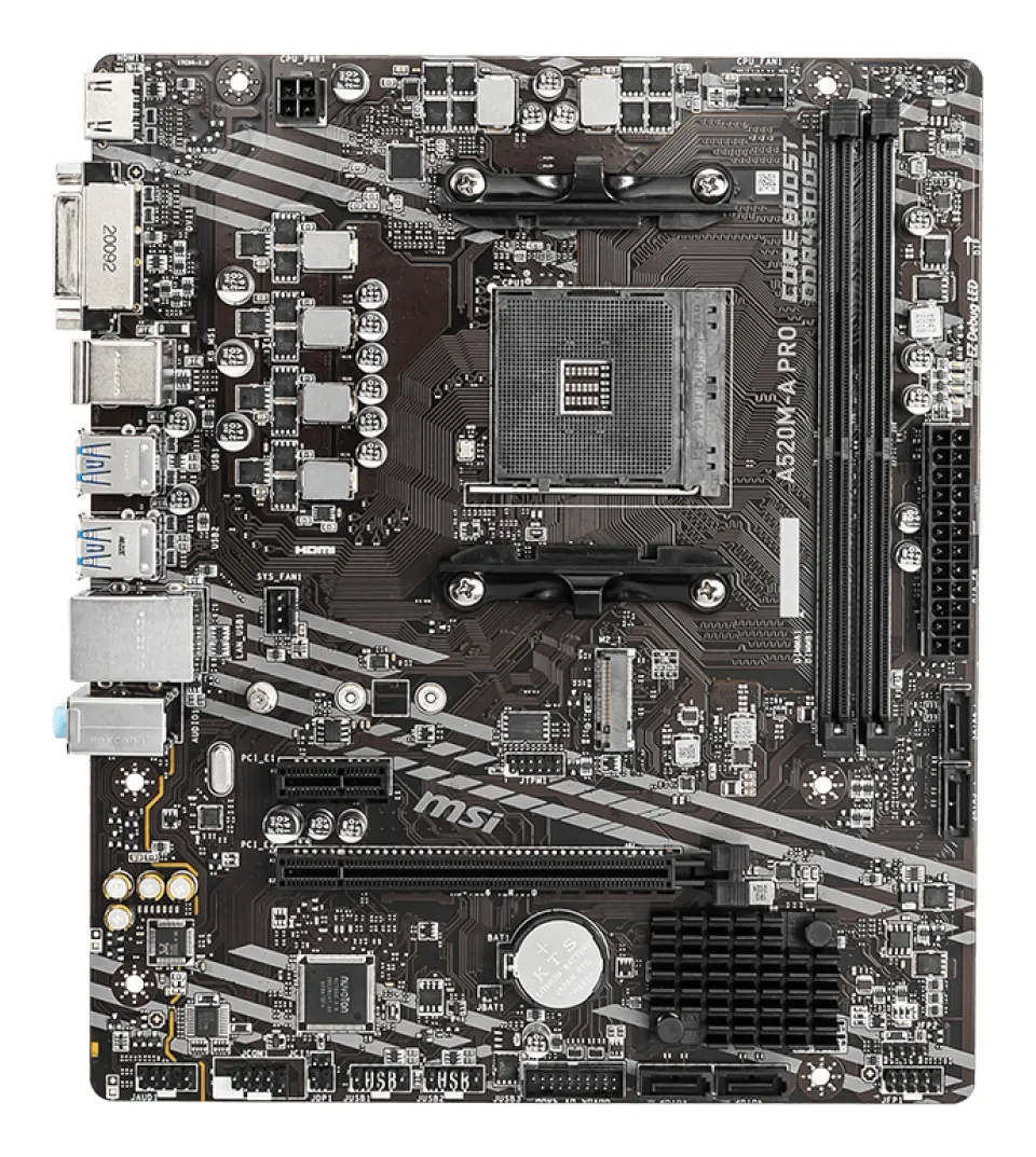 MSI A520M-A PRO, AM4, AMD A520, 2x DDR4, mATX