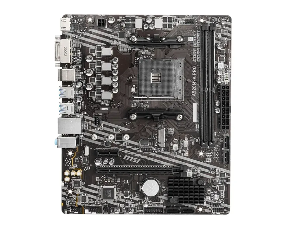 MSI A520M-A PRO, AM4, AMD A520, 2x DDR4, mATX