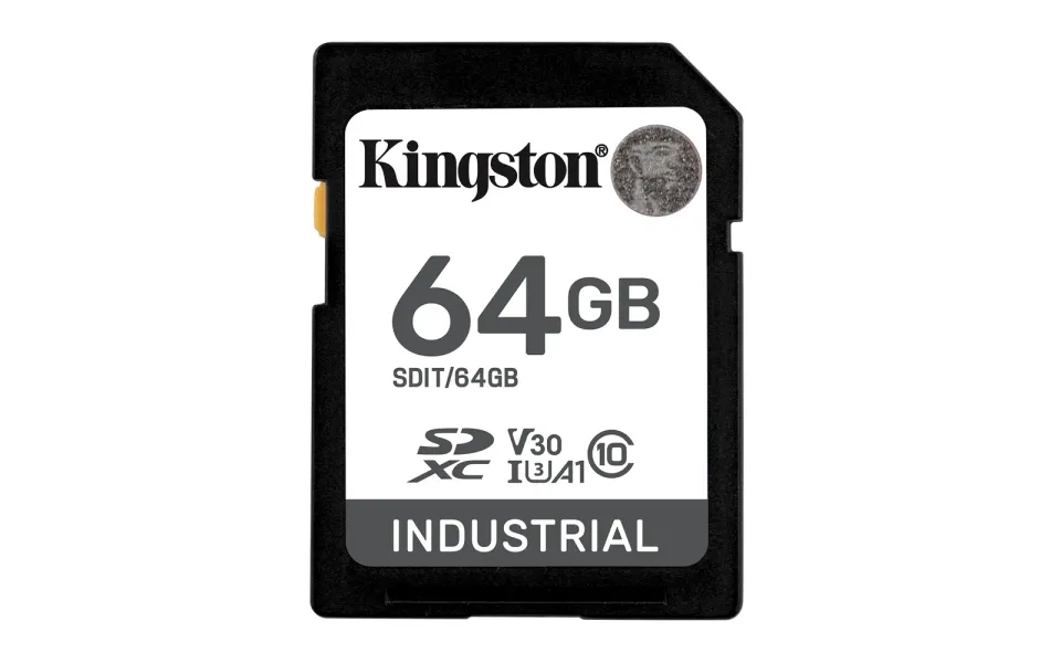 KINGSTON 64GB SDHC Industrial -40C to 85C C10 UHS-I U3 V30 A1 pSLC
