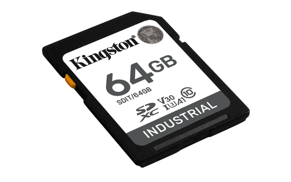 KINGSTON 64GB SDHC Industrial -40C to 85C C10 UHS-I U3 V30 A1 pSLC