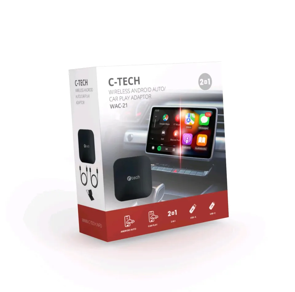 C-TECH WAC-21, bezdrátový adaptér pro Android Auto, Car play, USB