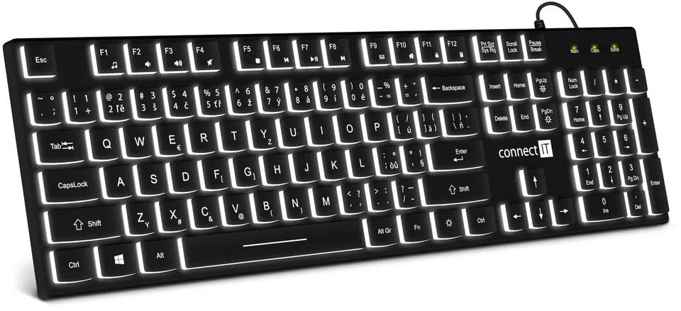 CONNECT IT Chocolate WhiteStar kancelářská podsvícená klávesnice (CZ + SK verze) (CKB-5051-CS)
