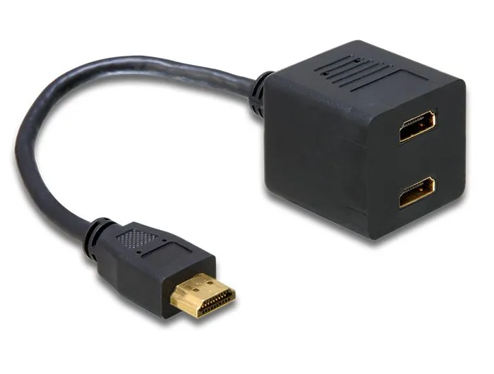 Delock adaptér HDMI samec na 2x HDMI samice