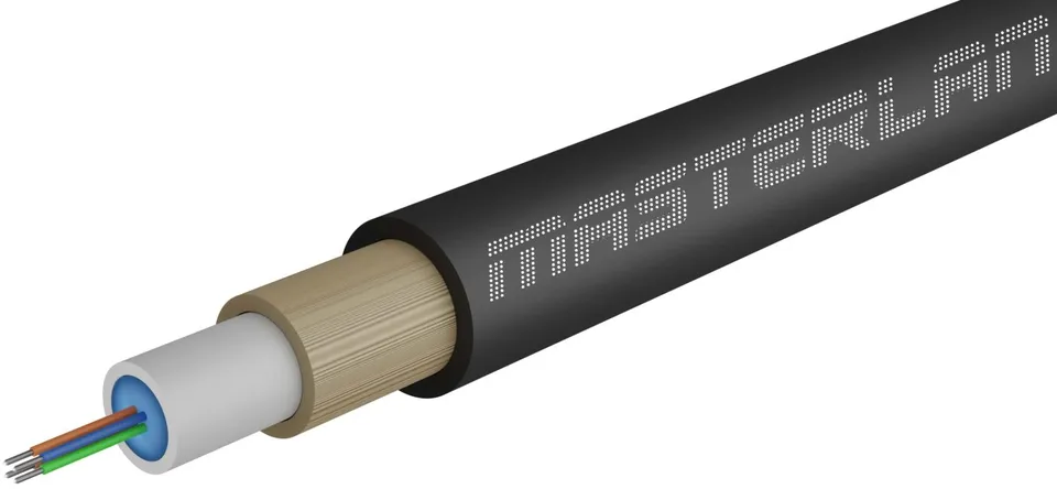 Masterlan Air1 optický kabel - 4vl 9/125, zafukovací, SM, HDPE, černá, G657A1, 2000m