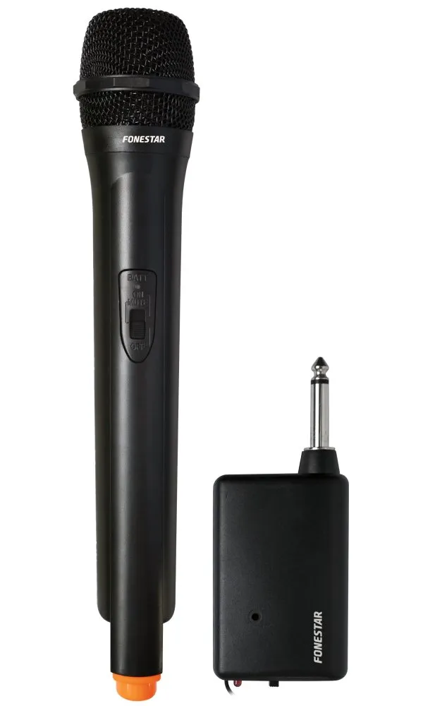 Fonestar Dynamický mikrofon, kardioida, 80 Hz–12 kHz, ON/OFF, plastové tělo, Jack 6,3 mm