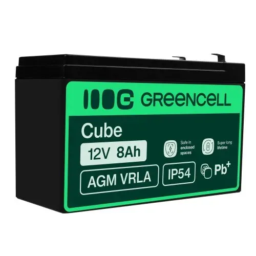Green Cell AGM VRLA 12V 8Ah maintenance-free battery for the alarm system, cash