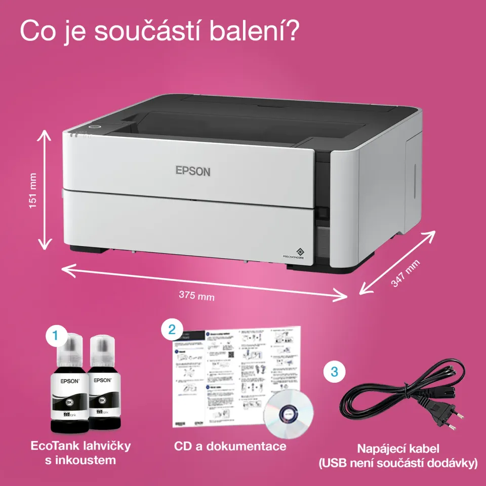 EPSON EcoTank M1180 - A4/39ppm/1ink/Duplex/LAN/Wi-Fi/CISS