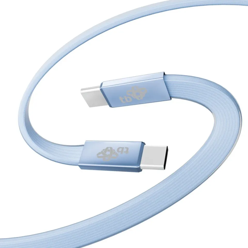 TB plochý kabel USB-C na USB-C, 1m, modrý