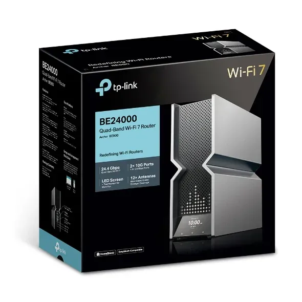 TP-Link Archer BE900 - BE24000, Čtyřpásmový Wi-Fi 7 router, 1x 10GB SFP+, 1x 10