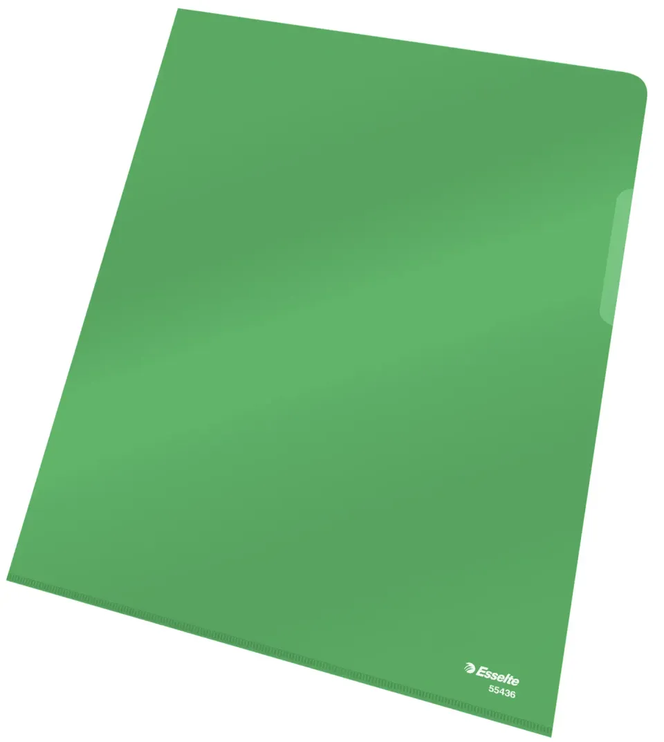 Esselte desky L Premium A4, PVC, 150 mic, sáček 25 ks, zelená