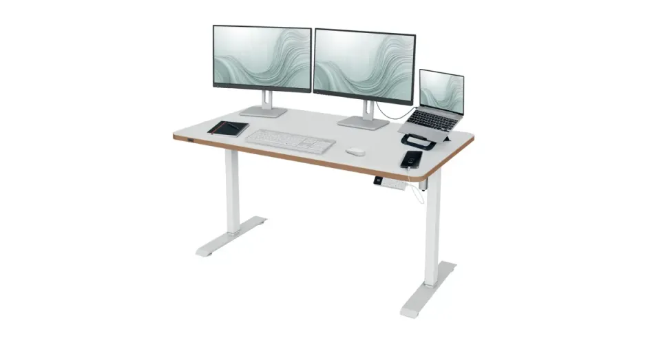 Leitz Výškově nastavitelný elektrický ergonomický stůl Ergo bílý 140x80 cm (desk