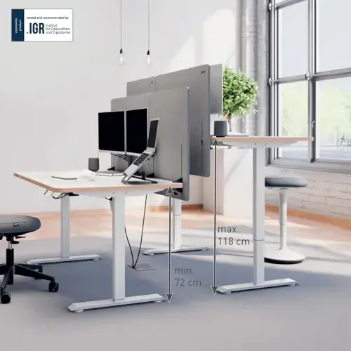 Leitz Výškově nastavitelný elektrický ergonomický stůl Ergo bílý 140x80 cm (desk