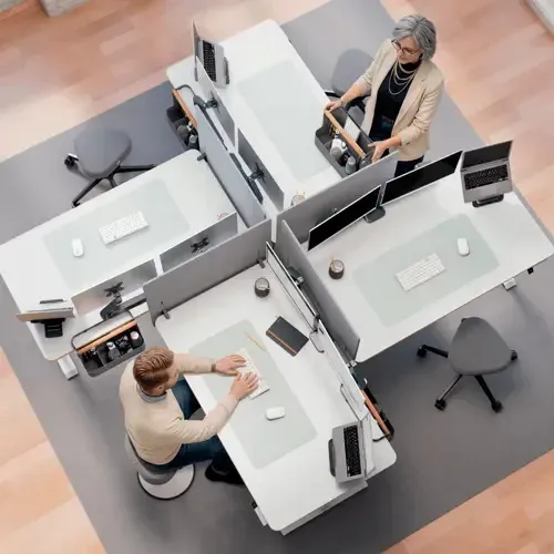 Leitz Výškově nastavitelný elektrický ergonomický stůl Ergo bílý 140x80 cm (desk