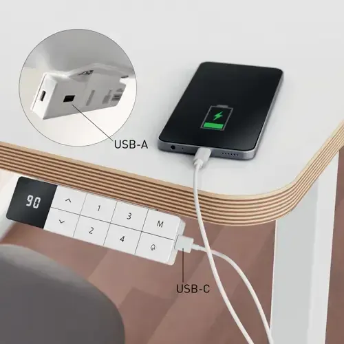 Leitz Výškově nastavitelný elektrický ergonomický stůl Ergo bílý 140x80 cm (desk