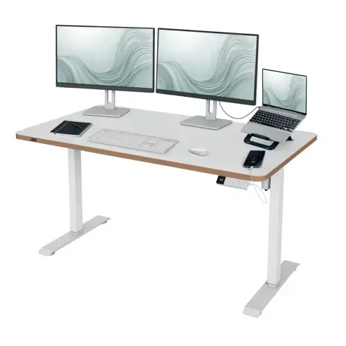 Leitz Výškově nastavitelný elektrický ergonomický stůl Ergo bílý 140x80 cm (desk